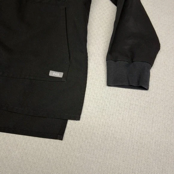 FIGS Technical Collection Black Full Zip Scrub Jacket Womens Large Bomber Style - Picture 5 of 7